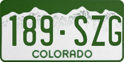 CO license plate 189SZG