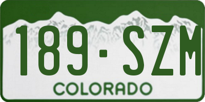 CO license plate 189SZM