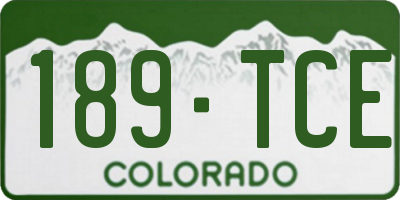 CO license plate 189TCE