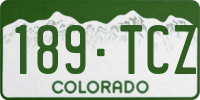 CO license plate 189TCZ