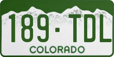 CO license plate 189TDL