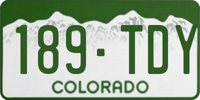 CO license plate 189TDY