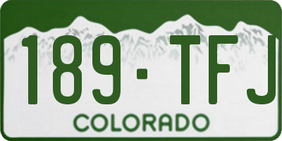 CO license plate 189TFJ