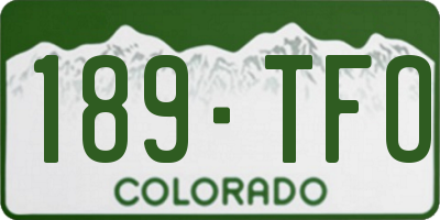 CO license plate 189TFO