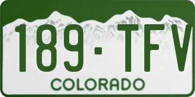 CO license plate 189TFV