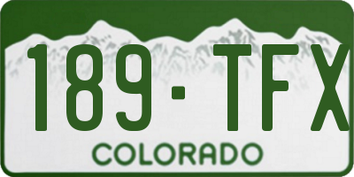 CO license plate 189TFX