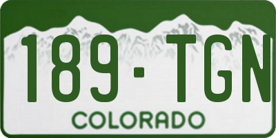 CO license plate 189TGN