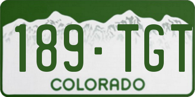 CO license plate 189TGT