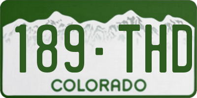 CO license plate 189THD