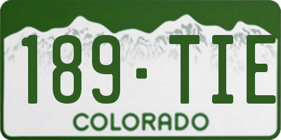 CO license plate 189TIE
