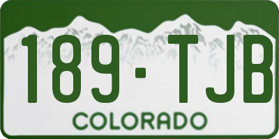 CO license plate 189TJB