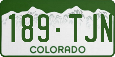 CO license plate 189TJN