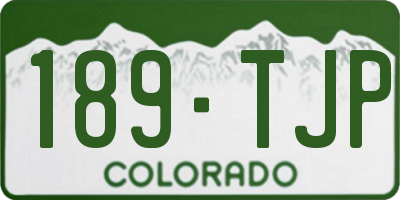 CO license plate 189TJP