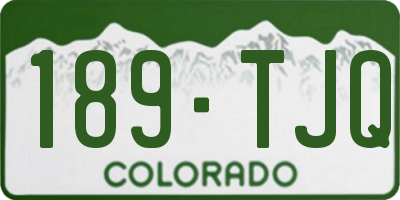 CO license plate 189TJQ