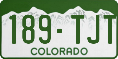 CO license plate 189TJT