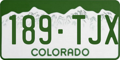 CO license plate 189TJX