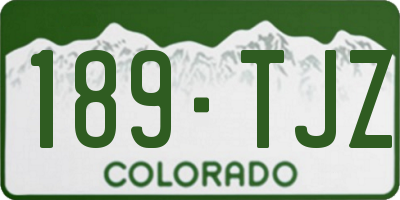 CO license plate 189TJZ