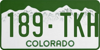 CO license plate 189TKH