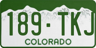 CO license plate 189TKJ