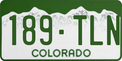 CO license plate 189TLN