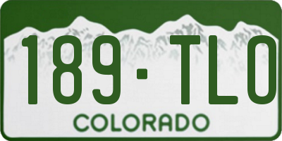 CO license plate 189TLO