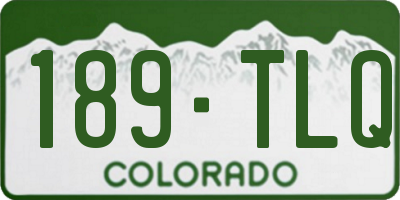 CO license plate 189TLQ