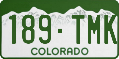 CO license plate 189TMK