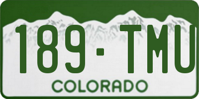 CO license plate 189TMU