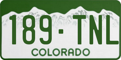 CO license plate 189TNL
