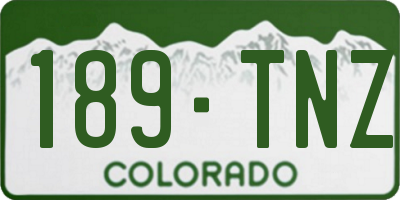 CO license plate 189TNZ