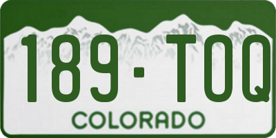 CO license plate 189TOQ
