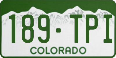 CO license plate 189TPI