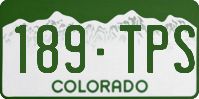 CO license plate 189TPS