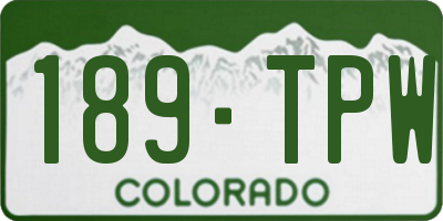 CO license plate 189TPW