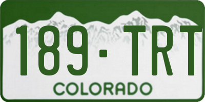 CO license plate 189TRT