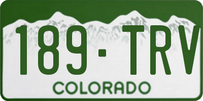 CO license plate 189TRV