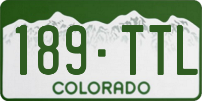 CO license plate 189TTL