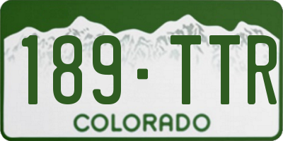 CO license plate 189TTR