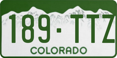 CO license plate 189TTZ
