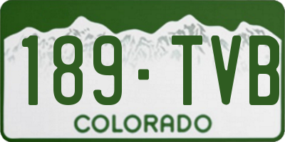 CO license plate 189TVB