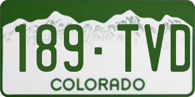 CO license plate 189TVD