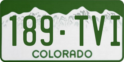 CO license plate 189TVI