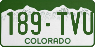 CO license plate 189TVU