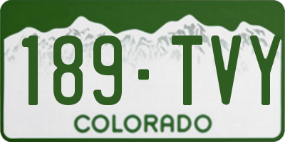 CO license plate 189TVY