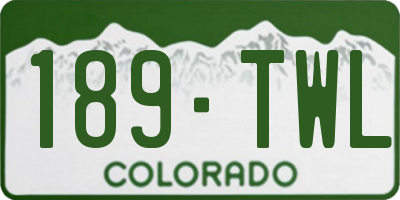 CO license plate 189TWL