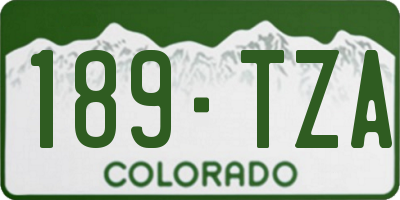 CO license plate 189TZA