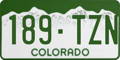 CO license plate 189TZN