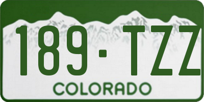 CO license plate 189TZZ