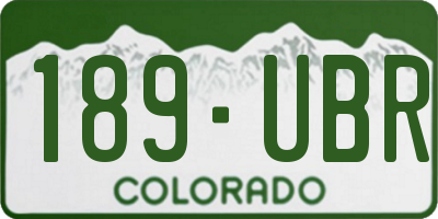 CO license plate 189UBR