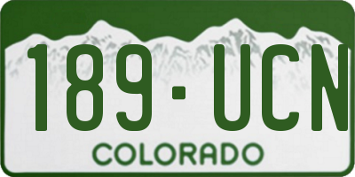 CO license plate 189UCN